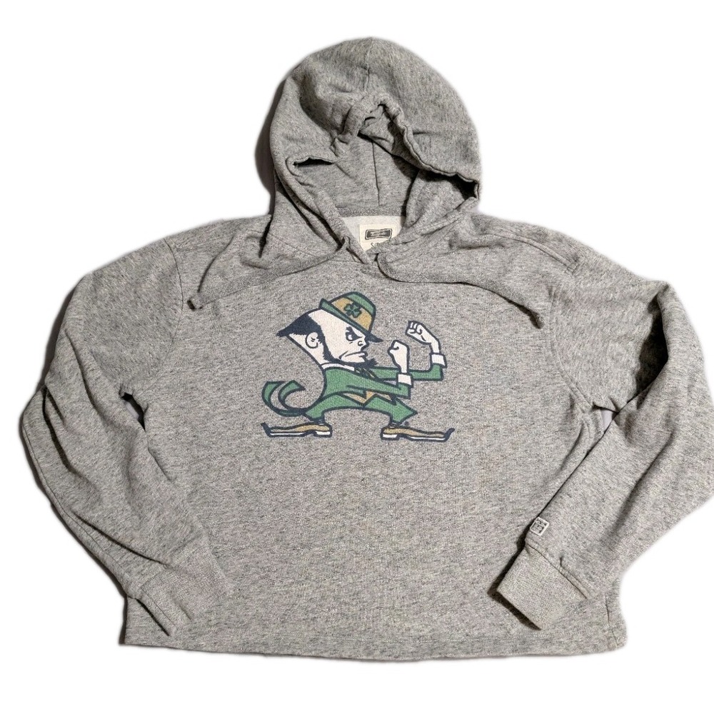 Tailgate Notre‎ Dame Fighting Irish Cropped Hoodie Womens Small Gray Pullover